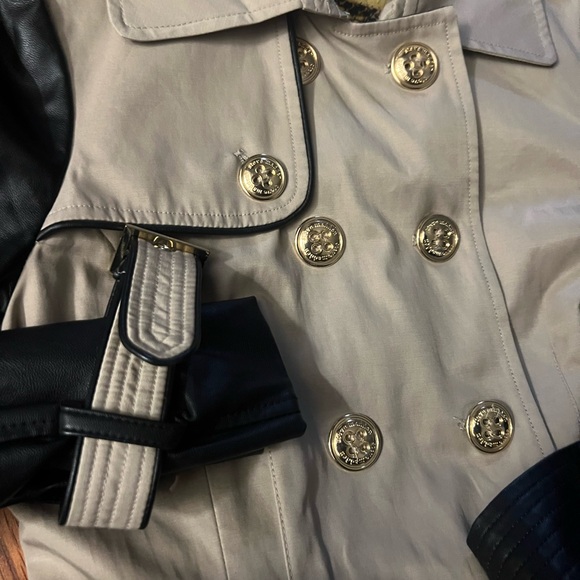 Steve Madden Faux Leather Trench Coat - Picture 4 of 5